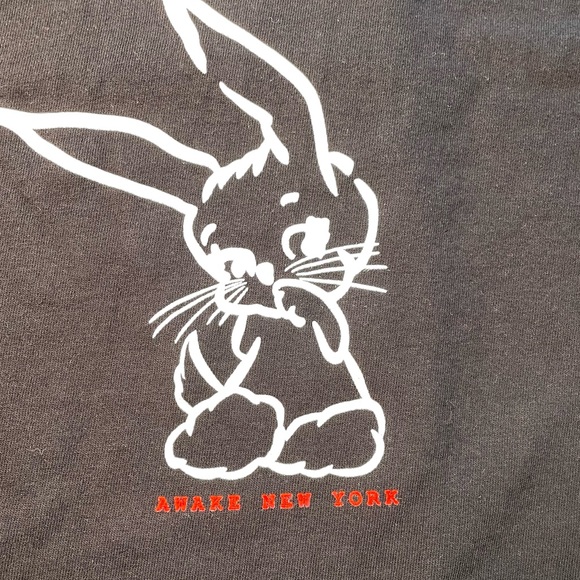 Awake New York Black Color Bunny Tee Shirt Mens XXL Size - Picture 2 of 7